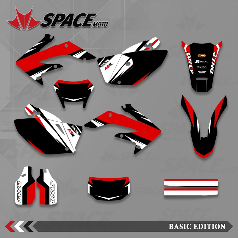 

SPACE Full Graphics Decal Stickers Kits for Honda CRF250X 2004 2005 2006 2007 2008-2019 CRF 250X Number Name Backgrounds Custom