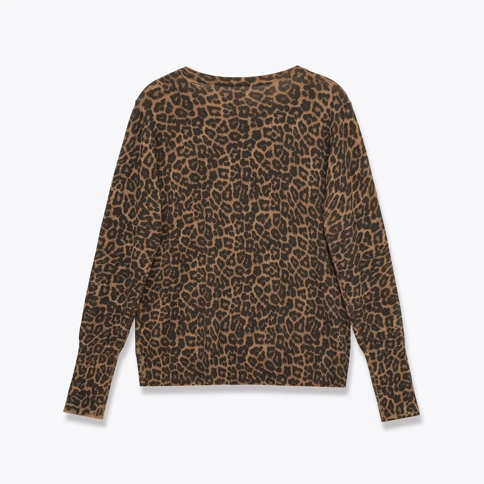 

2025 Autumn New Product Women's Fashion Leopard Pattern Animal Pattern Printed Long Sleeve Round Neck Knitted Shirt