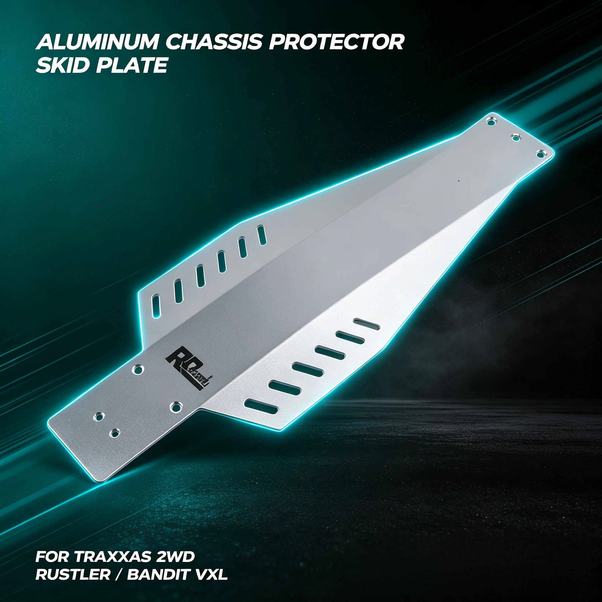 Aluminum Chassis Protector Skid Plate for Traxxas 2WD Rustler Bandit VXL Upgrade