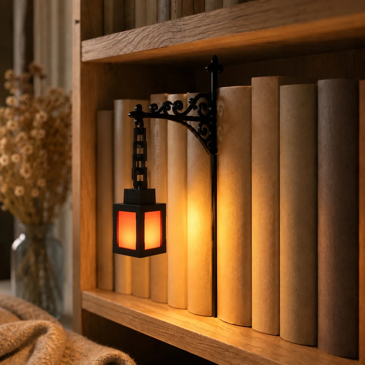 Linterna de biblioteca, iluminación decorativa para estantería, linterna retro para biblioteca, lámpara para estantería,