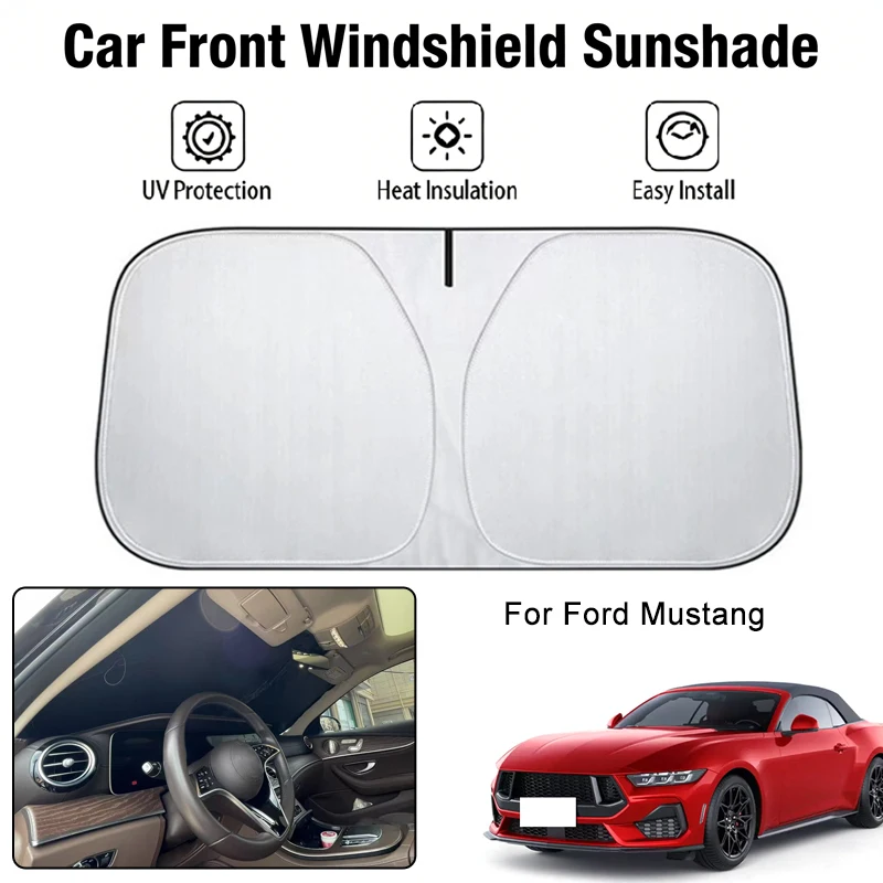 

Car Front Windshield Sunshade Cover For Ford Mustang UV Block Heat Insulation Auto Interior Sun Protection Accessories