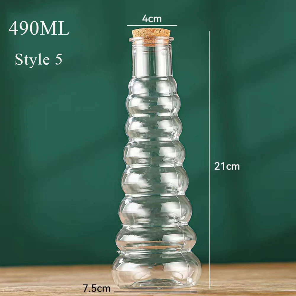 1pcs Transparent PET Plastic Bottle Lucky Star Bottle With Wooden Stopper Storage Jar DIY Gift Wishing Bottle Home Decoration