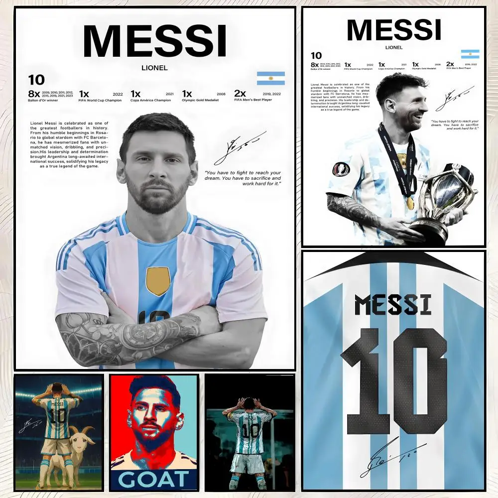 Legendary Footballer M-Messi Poster HD PP Paper Waterproof Wall Art Print for Bedroom Living Room Decor