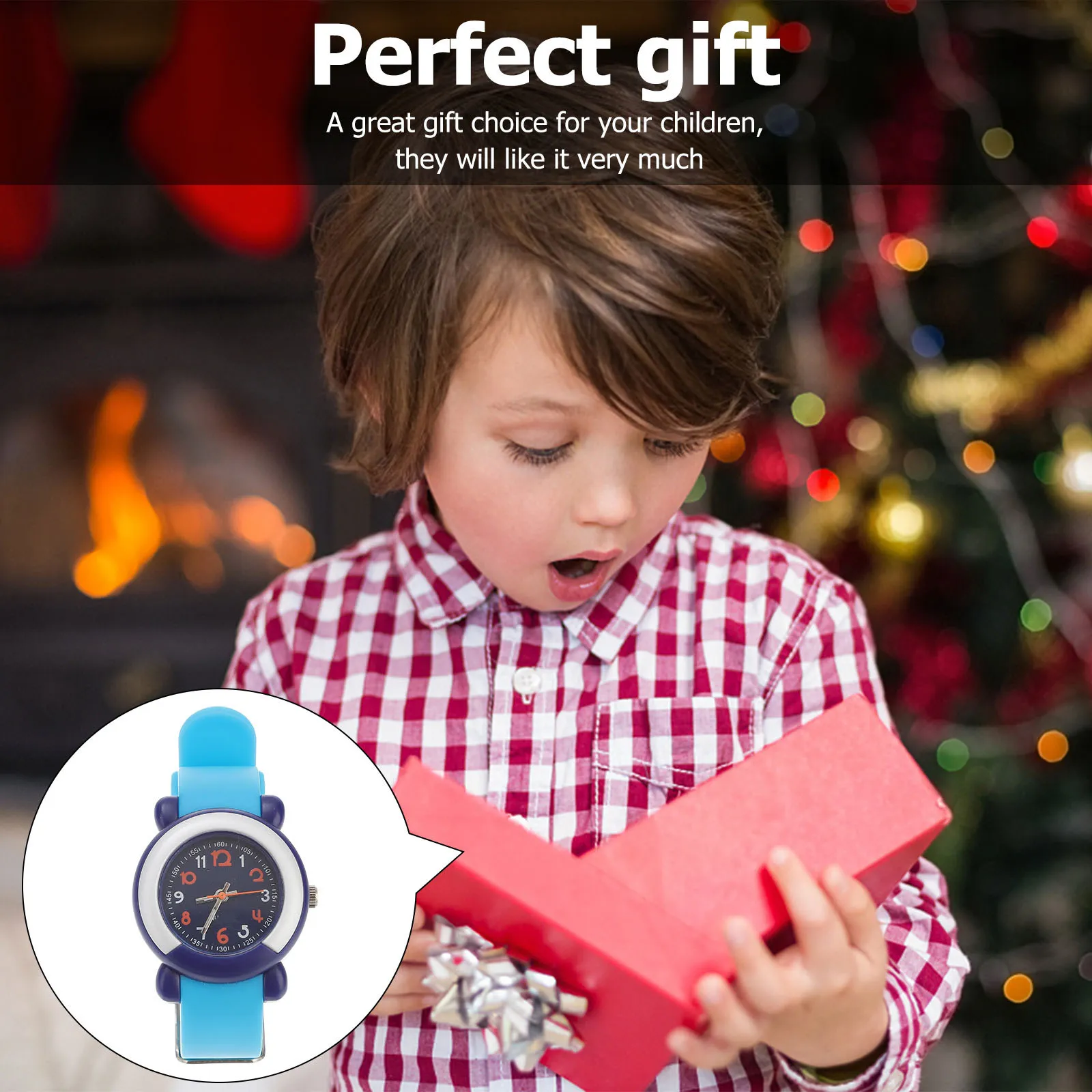 Boys Girls Quartz Watch Waterproof Luminous Feature Cute Cartoon Pattern Bright Color Design Comfortable Adjustable Strap Kids