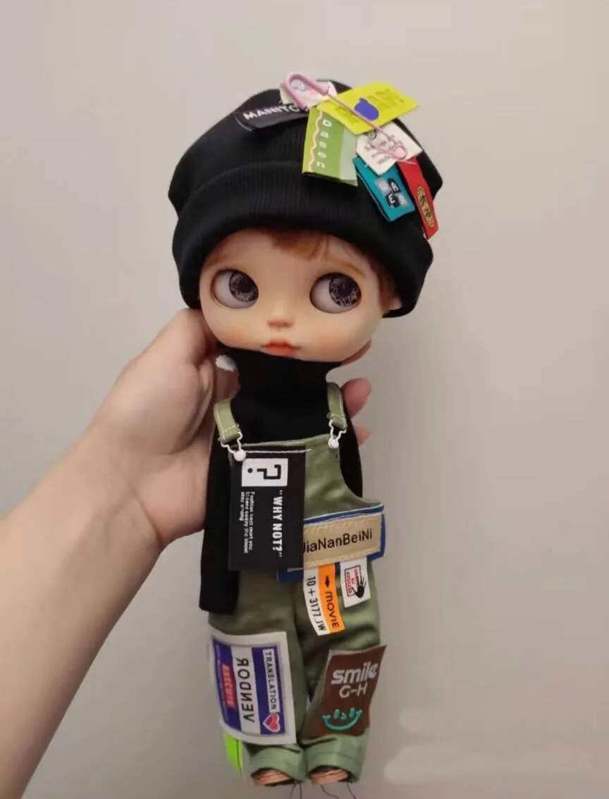 

Костюм-тройка Blythe, шапка, брюки, одежда 1/6 30 см, BJD, аниме девушка (подходит для Pullip,Ob24, Licca)