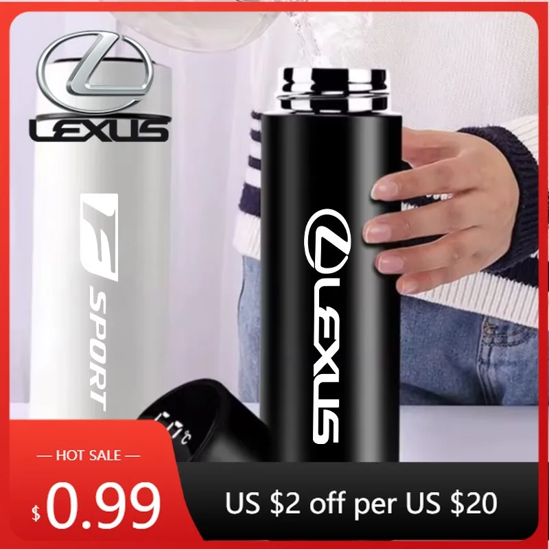 

Interior Stickers Car Logo Thermos 500ml Leakproof Cup Portable Bottle Accessorie For Lexus IS250 IS200 CT200h GS300 LS430 RX450
