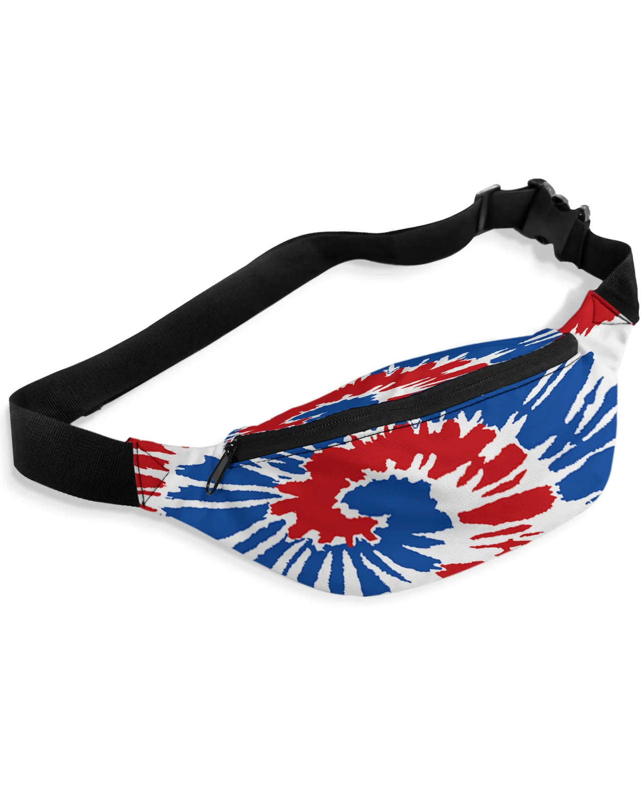 Blue Red Tie Dye Waist Packs Shoulder Bag Unisex Messenger Bag Casual Fashion Fanny Pack for Women