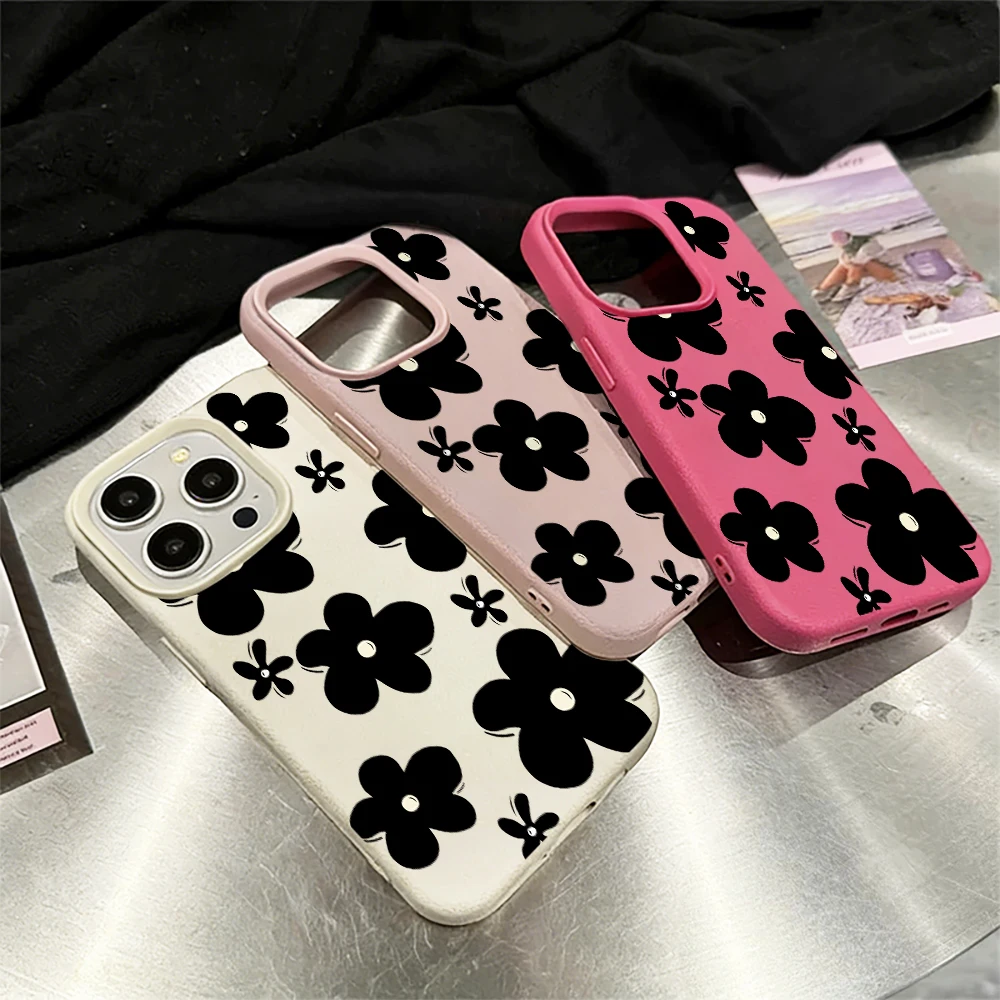 Große Kleine Schwarze Flecken Handyhülle für iPhone 17 16 15 14 13 12 Pro Max 16 15 14 Plus 17 16 15 14 Pro 17Air Silikon Matt Cover – Detail 3