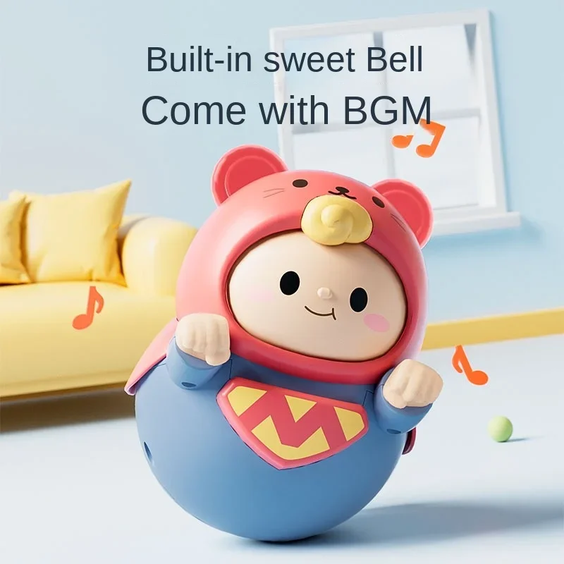 1-5PCS 아기 장난감 유아 6 개월 귀여운 슈퍼맨 텀블러 장난감 어린이 진정 딸랑이 균형 돼지 0-3 세 아기 선물