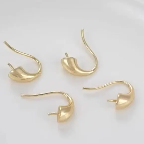 

14-каратное золото в форме капли, крючок для ушей, сделай сам, клейкие жемчужные серьги ручной работы, аксессуары для изготовления ювелирных изделий, материал E357