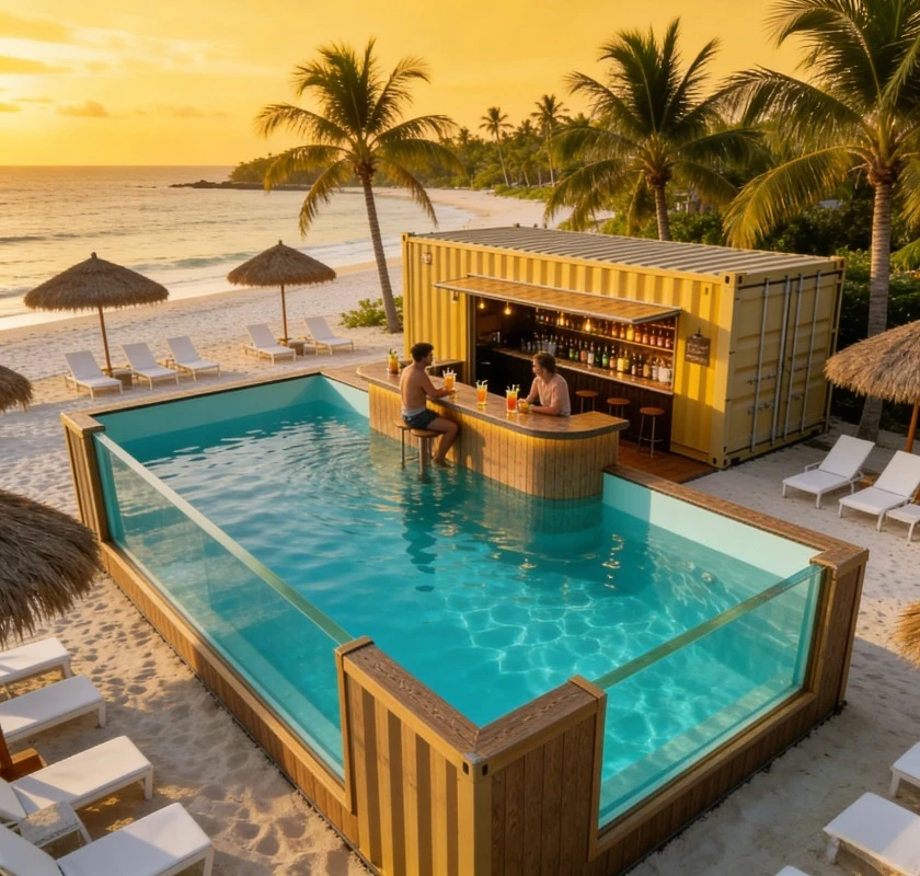 Wood Grain Design Above Ground Pool 4m x 6m Large Garden Spa Pool Prefab Container Fiberglass Swimming Pool 40ft