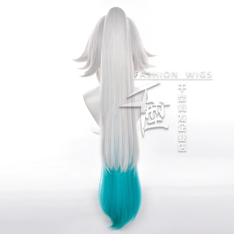 Game Honkai Star Rail Feixiao Cosplay Wig Fei Xiao Wig War Gray Blue Long Hair The Great General Halloween Party