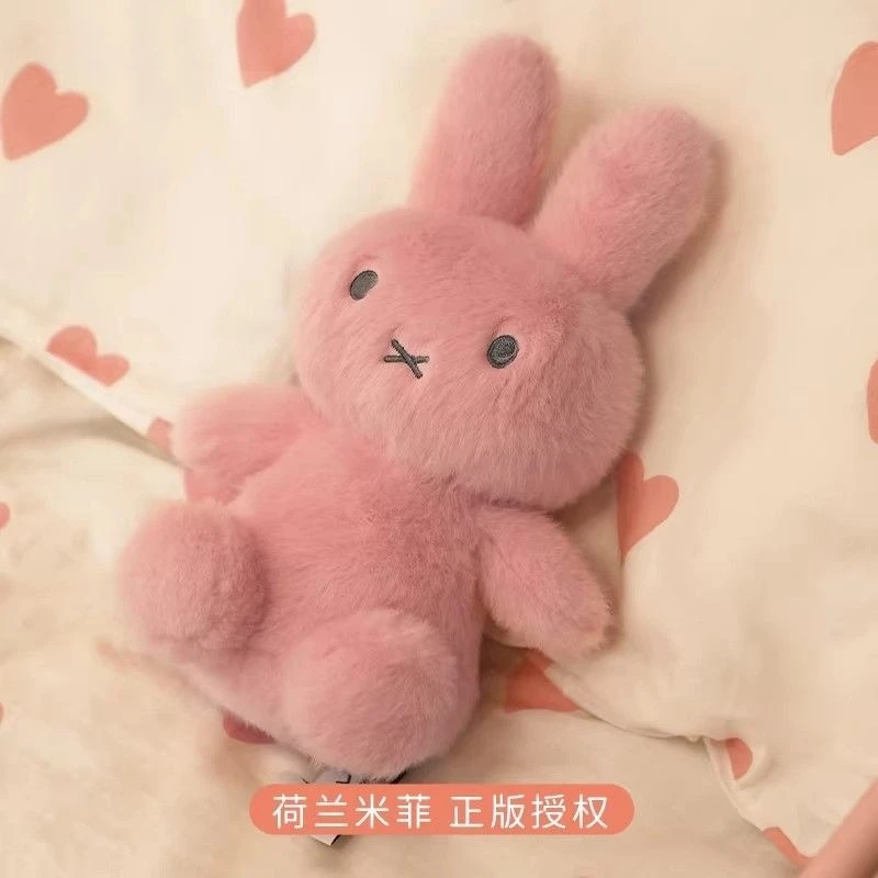 Cute Miffy Plush Doll Soft Stuffed Bunny Huggable Cuddle Toy Soothing Sleep Companion Bedtime Comfort Birthday Gift Bedroom Home