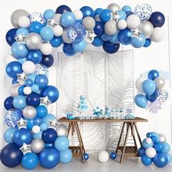 1 Set Blue Balloon Kit White Blue Grey Latex Balloons Garland Arch Adult Kids Birthday Party Baby Shower Graduation Decoration