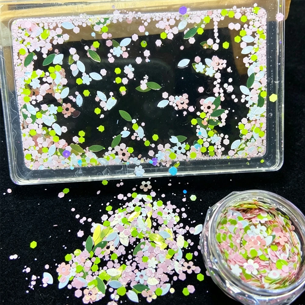 Flower Star Sequins Spring Floral Series Mixed Glitter Fillers for Nail Art Resin Shaker Mold Slime Squishy Decoration Supplies