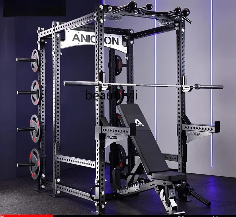 A49 Squat Rack Comprehensive Training Rack Fitness Equipment Household Fitness Bench Press, Smith 2-in-1