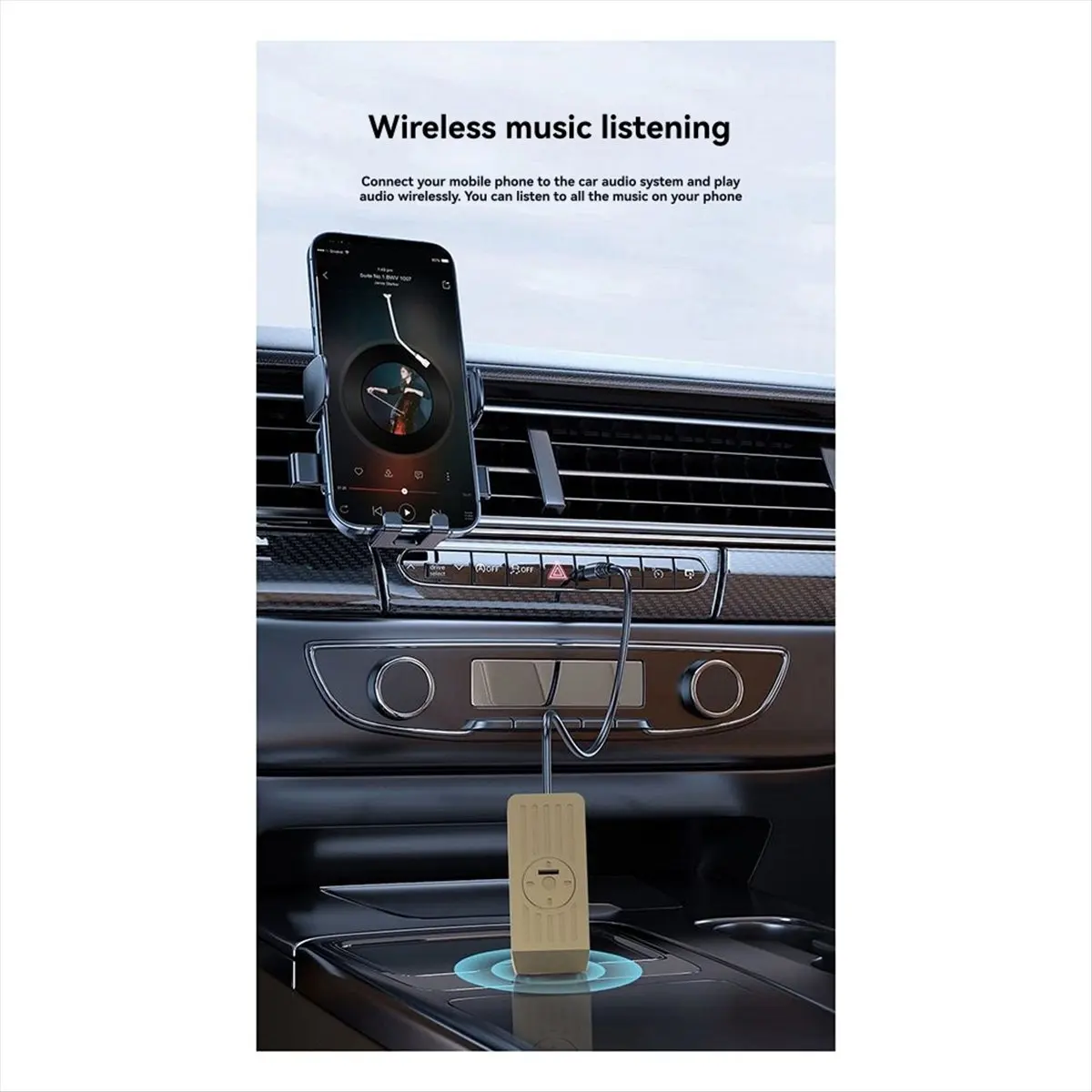 (DT37) Wireless Car 5.3 Bluetooth Receiver AUX Lossless Audio Adapter Car USB Phone Converter