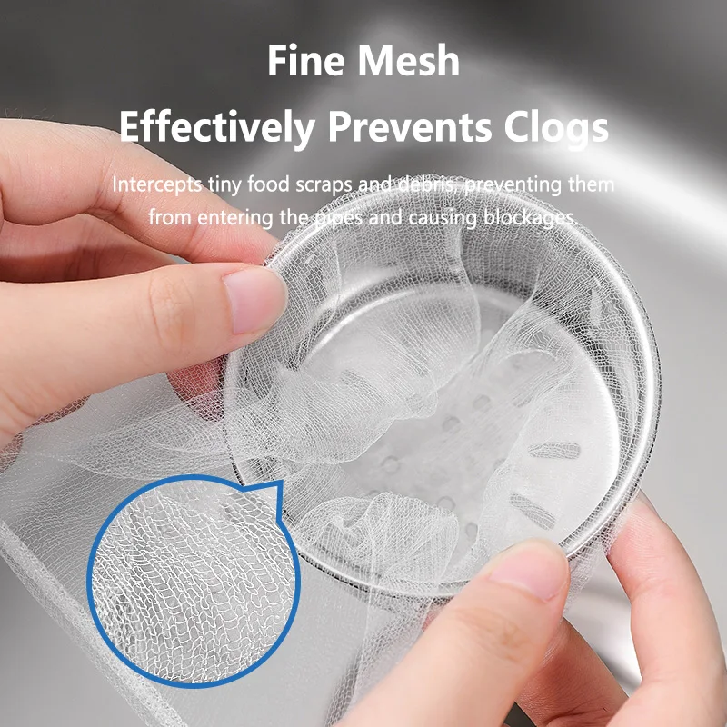 30-100pcs Disposable Kitchen Sink Filter Sewer Drain Anti-blocking Garbage Bag Pool Leak Mesh Bag Mesh Strainer Sink Garbage Net