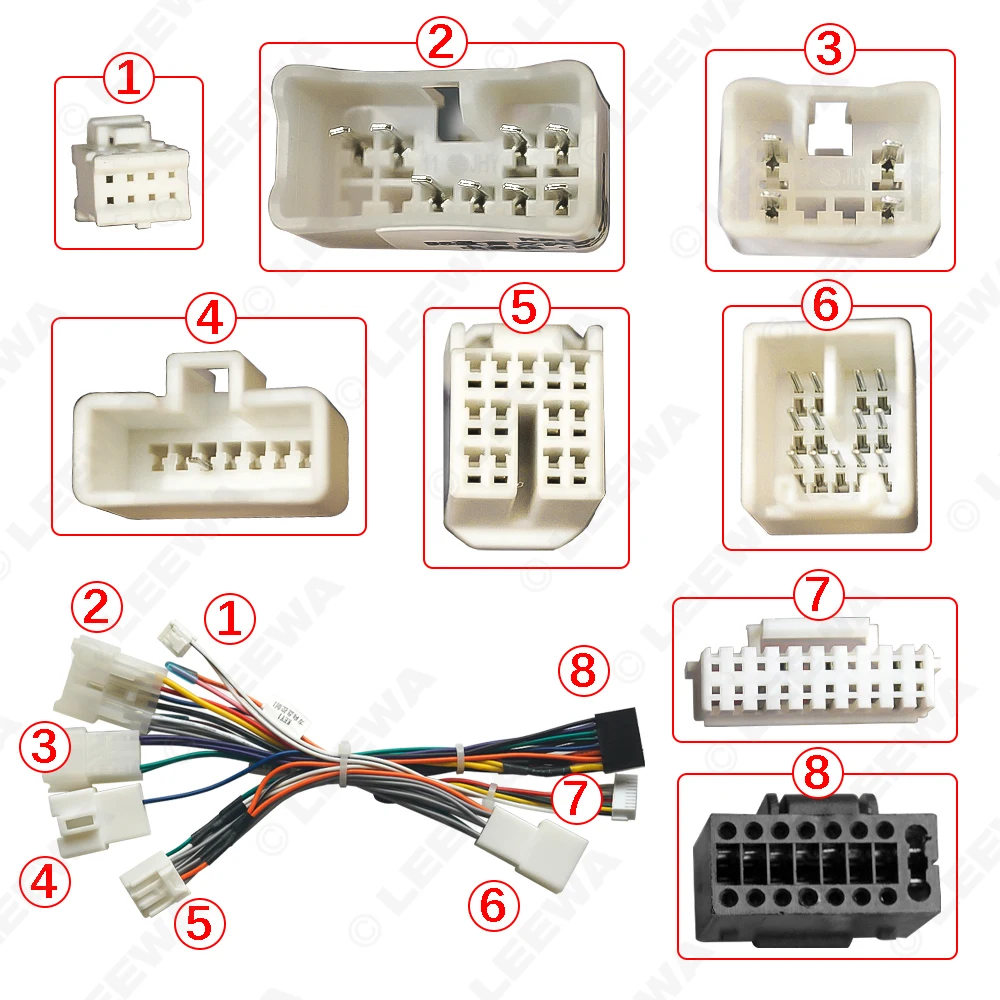 LEEWA Car Audio 16pin Wiring Harness Adapter For Lexus RX 300/Harrier(98-03) Android Stereo Installation