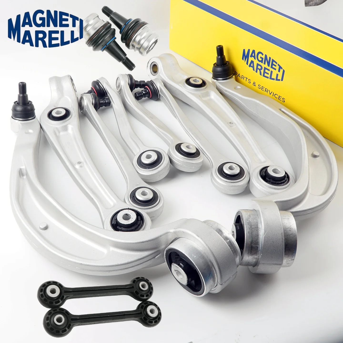 Set 12PCS 8K0407151F 8K0407509A 4G0407693J High Quality Front Upper Lower Control Arm for Audi A4 S4 A5 S5 A6 S6 A7 RS7 Q5 Macan