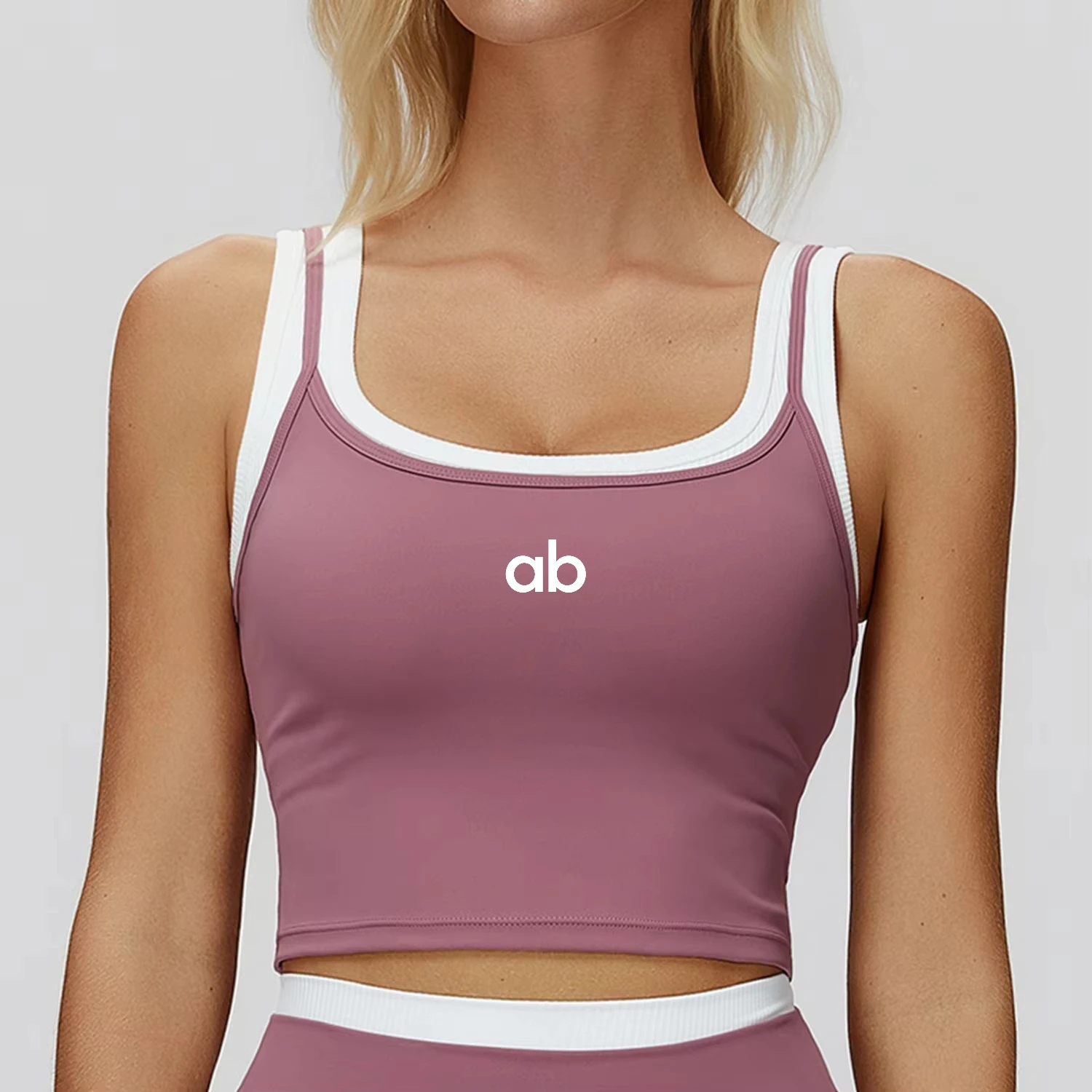 2026 Women Naked Feeling Color‑Block Sports Bra Sling Yoga Vest Gym Fitness Running Workout Sports Tank Top