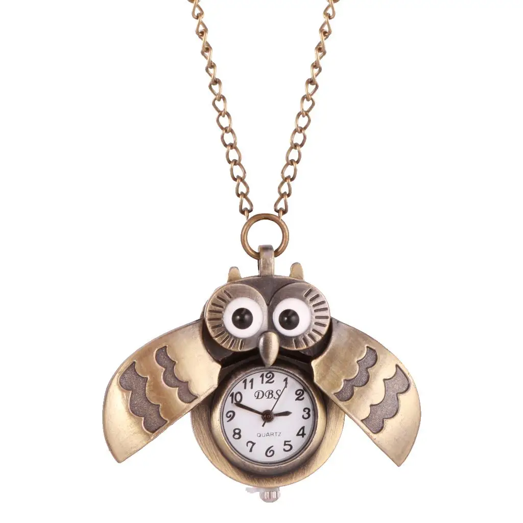 

Cute Antique Chain Night Owl Pattern Watch Quartz Numerals Clock
