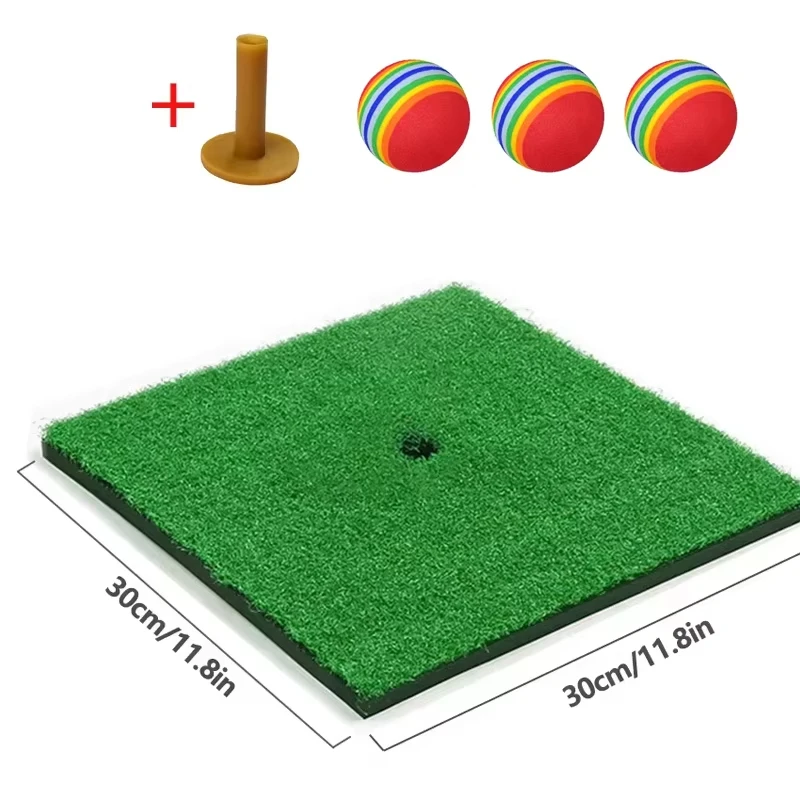 Golf Hitting Mat Indoor Outdoor Golf Training Aids Mini Practice Durable PP Grass Pad Backyard Exercise Golf Mat