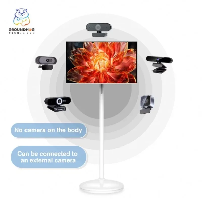 High Quality 27'' 32 Inch Smart Tv with Camera Touch Screen HD Video Display Player Android Large Size Mobile Stand Portable TV