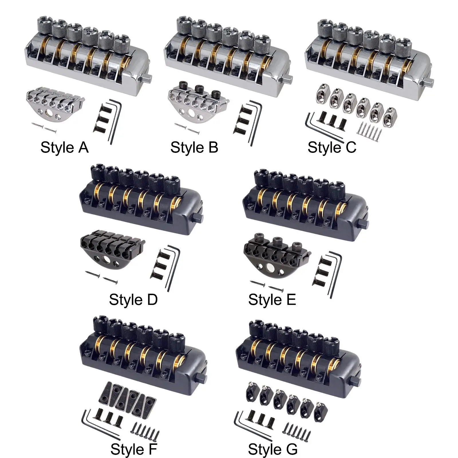 Description Picture 2 of itemGuitar Bridge Tailpiece Fixed 6 String Headless Guitar Bridge for Headless Electric Guitar Part Replaces Music Instrument DIY