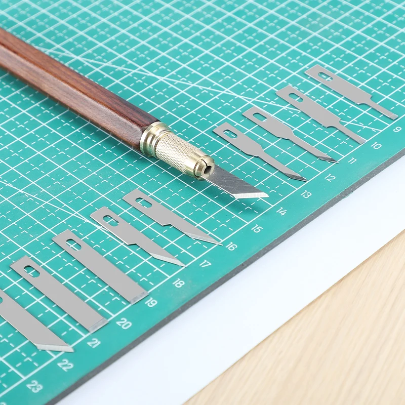 

Ручка нож для рукоделия с 10 лезвиями для бритвенного ножа и деревянной прецизионной ручкой для художественного работ-статела скрапбукинга рукоделия