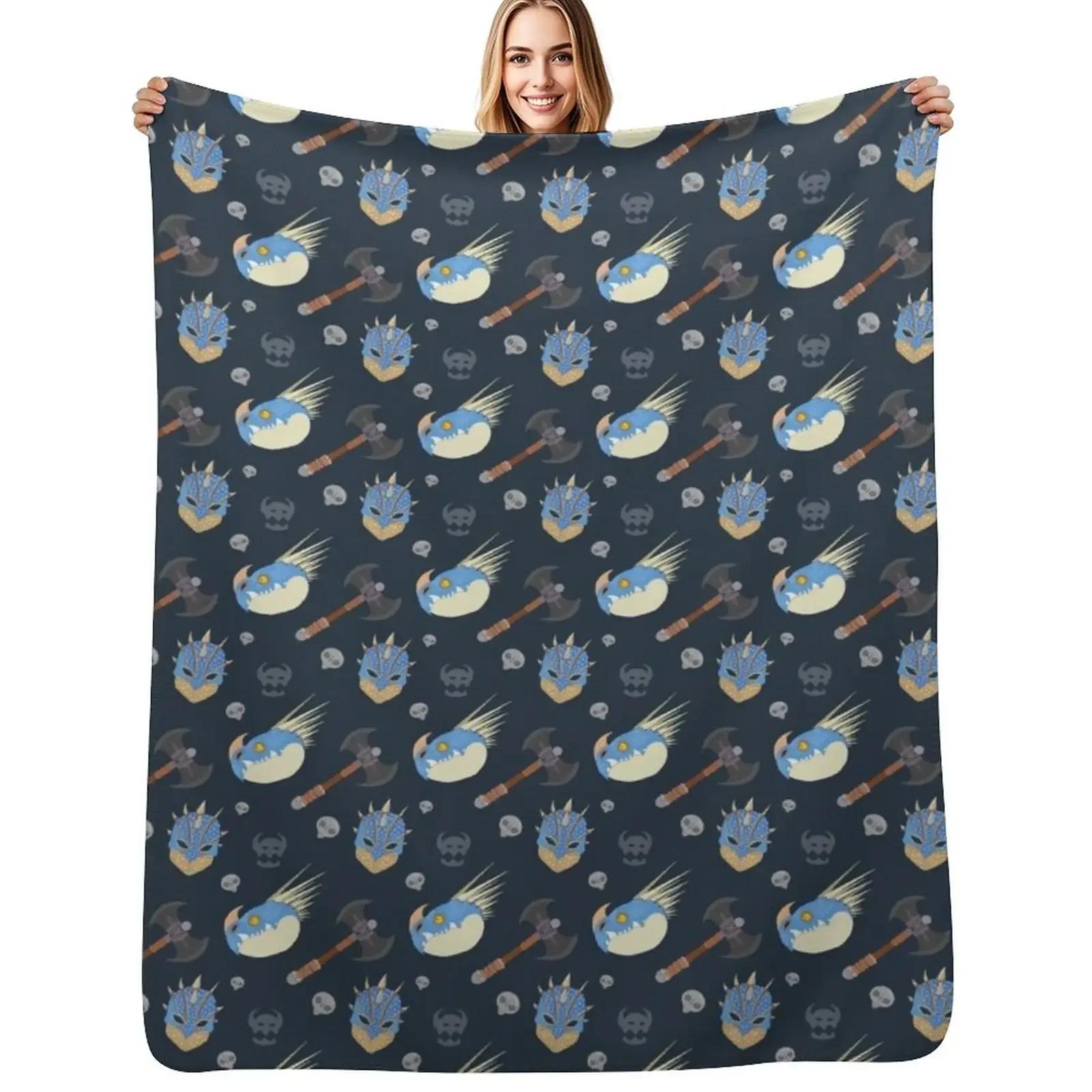 

HTTYD Astrid Pattern Throw Blanket funny gift Luxury Throw Tourist Blanket