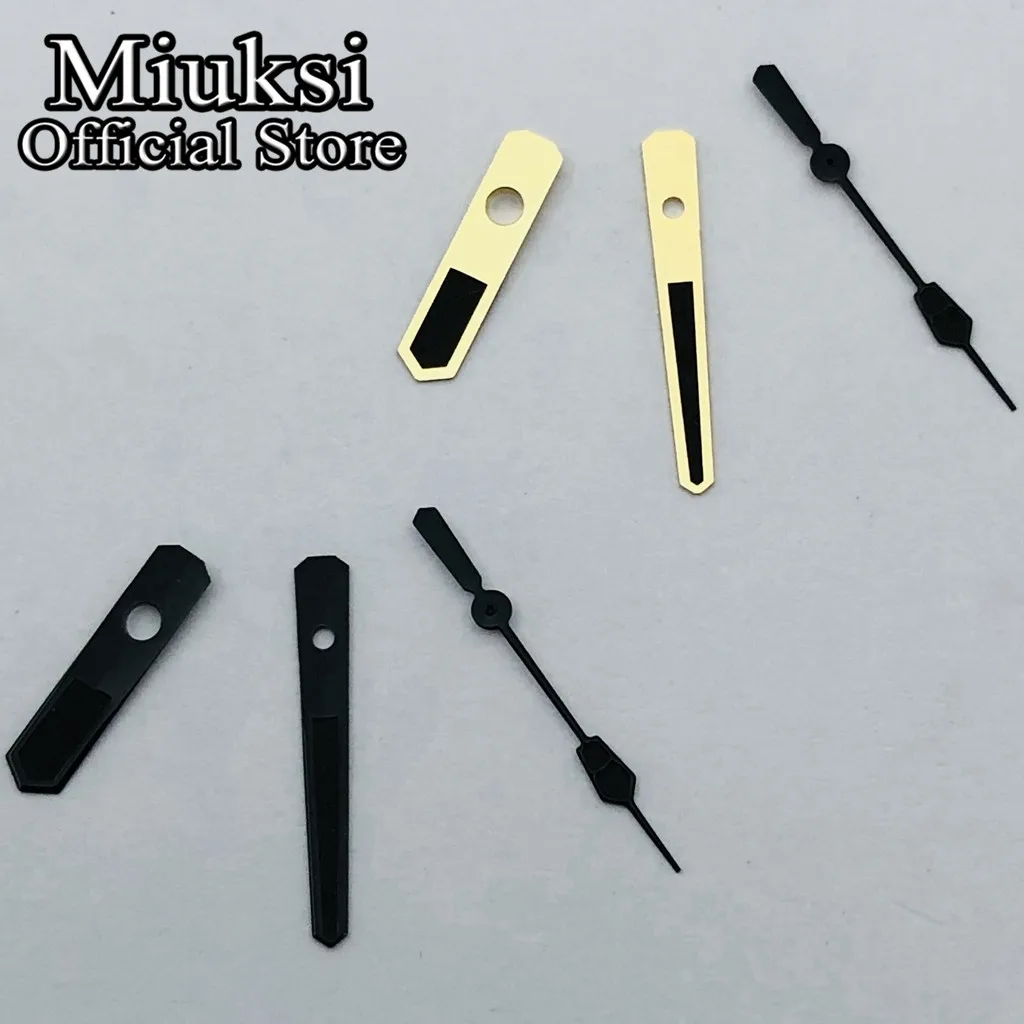 Miuksi black gold watch hands fit NH35 NH36 movement