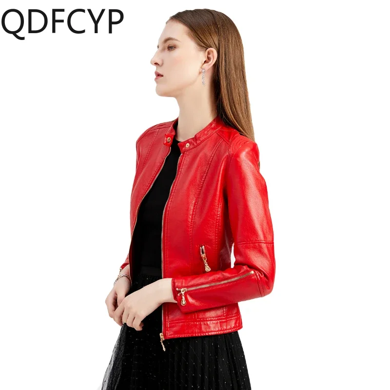 New Fashion Women\'s Leather Jacket Autumn Winter PU Leathers Short Coat Casual Slim Fit Faux Leather Women 2024 Faux Fur Coat