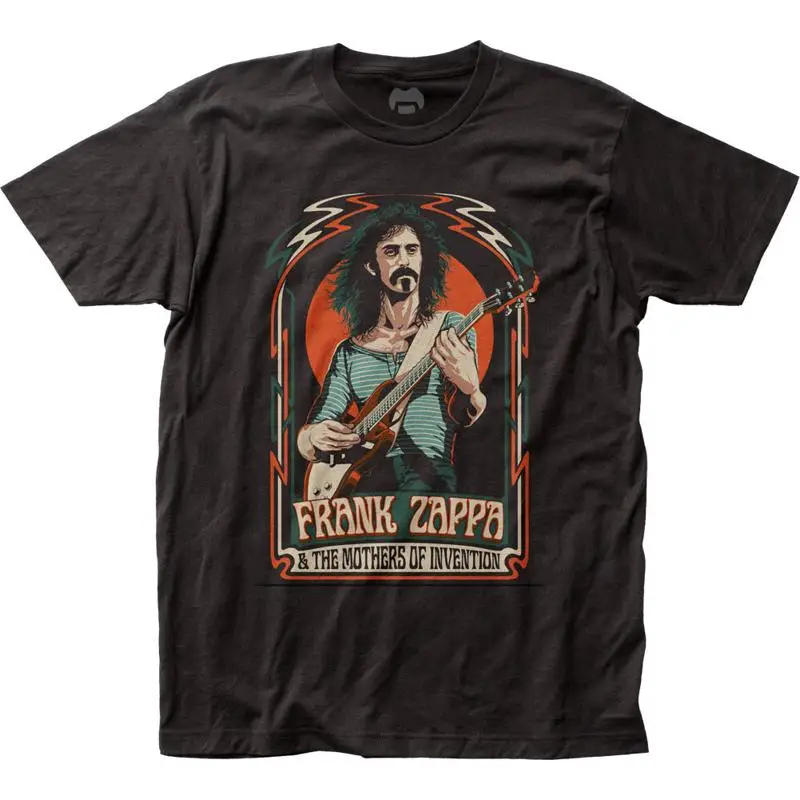 تي شيرت رجالي من Frank Zappa Illustration لموسيقى الروك آند رول كلاسيكي بفرقة تي شيرت أسود #1