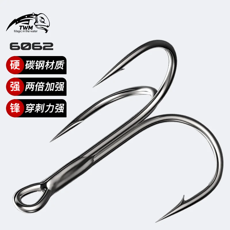 100 قطعة BBK 6062 خطاف ثلاثي Baitholder باس الصيد هوك إغراء حامل يطير ربط كرنك مجموعة خطاف إبرة المياه المالحة صيد السمك