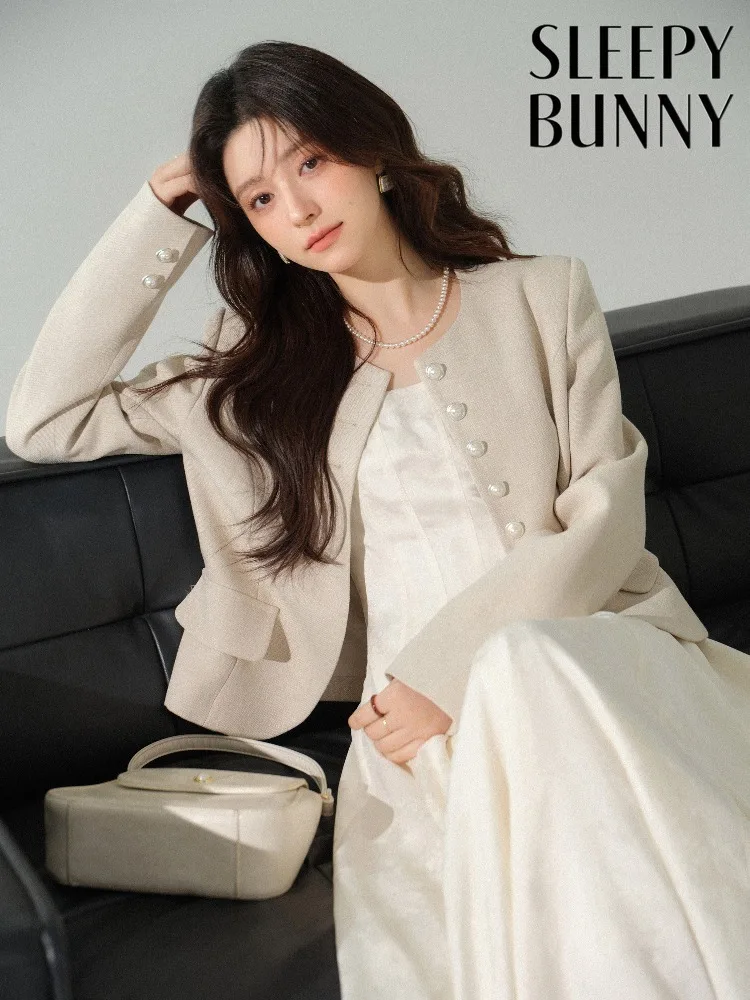 

Women French Vintage Floral Jacquard Dress Lady Spring Two Piece Set Short Blazer Jacket Elegant Casual Office Work Date Outfits