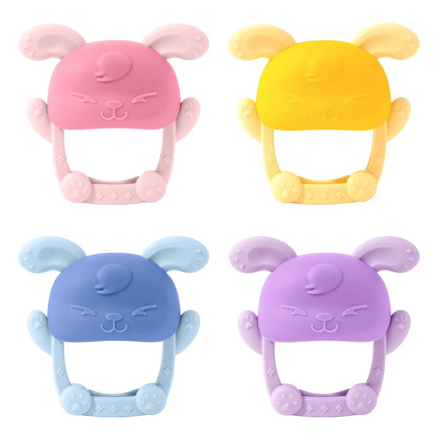 1PC Silicone Baby Teethers BPA Free Cute Cartoon Rabbit Shape Baby Toys Nursing Baby Items Soft Baby Care Equipment