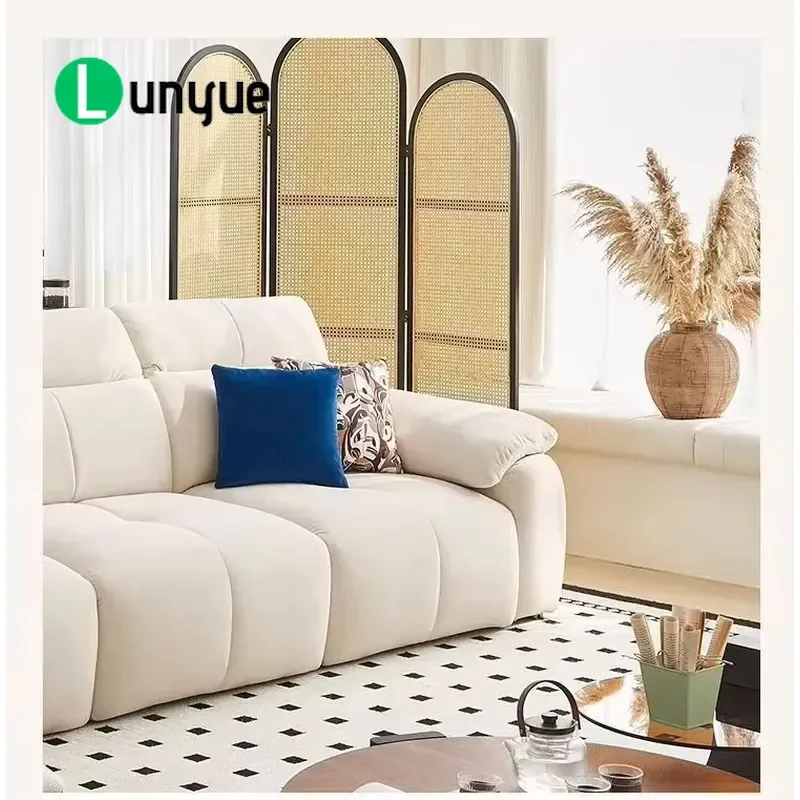 Electric Sofa Bed Velvet 3-Seater Extendable Foldable Convertible Modern Design Remote Control Living Room Comfortable