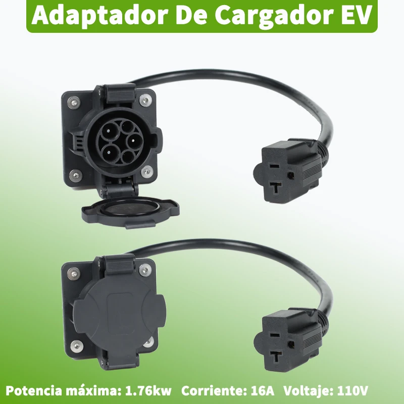 

WUFEN EV Charger Adapter Type1 to AC US Socket Power Extractor J1772 to NEMA 5-15R Power Pickup 16A for Mexico Electric Scooter