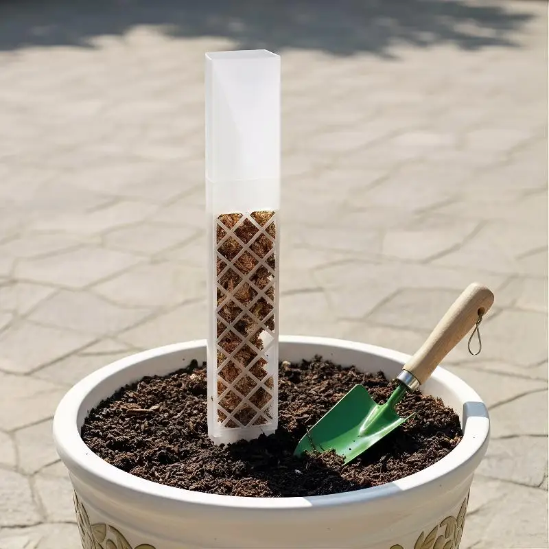 D Shaped Self Watering Drip Plant System Adjustable Flow Moss Column Pole for Office Tabletop Display