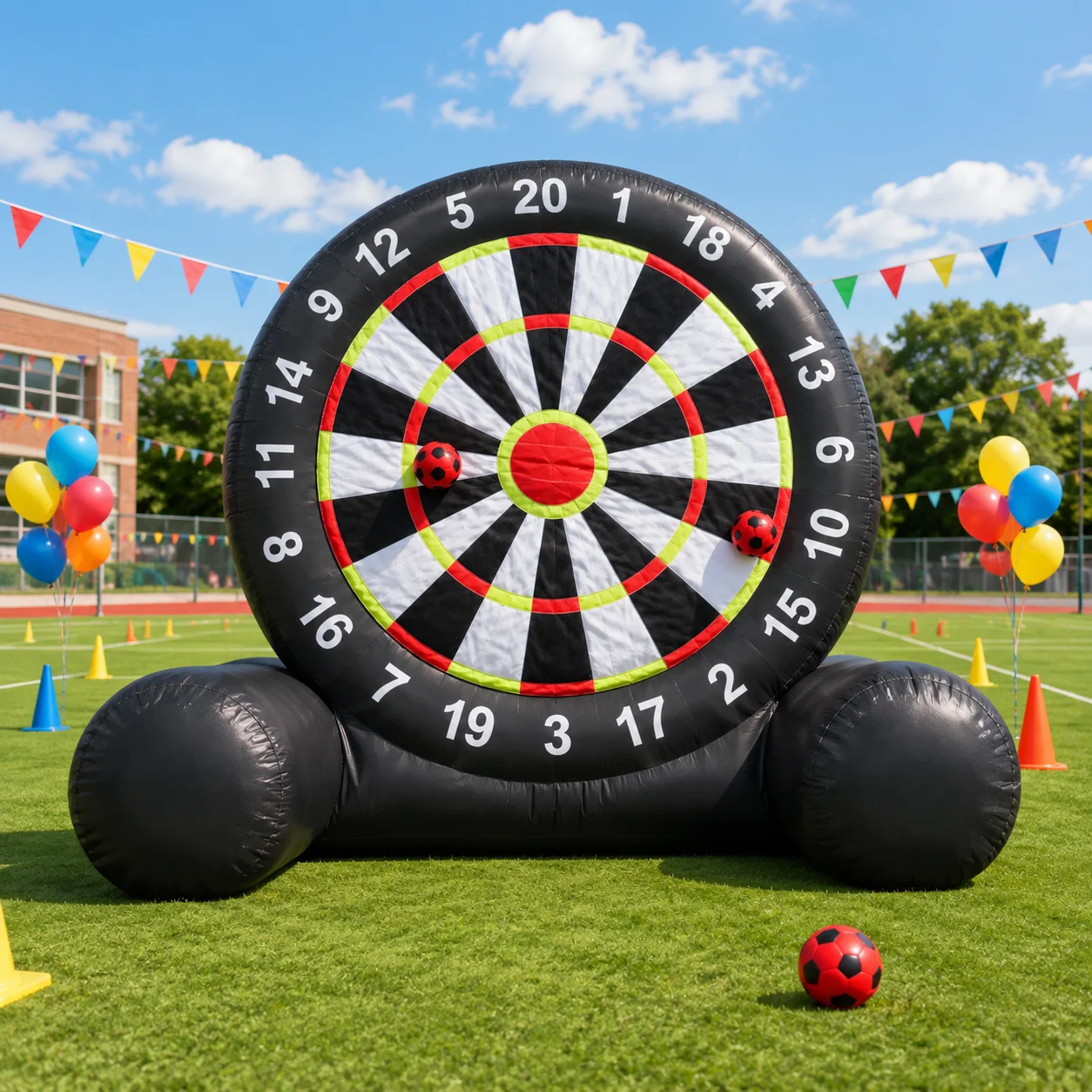 Oxford Fabric Soccer Target Inflatable Bounce Castle, Multi‑Function Inflatable Slide Jumping House for Indoor Outdoor Activity