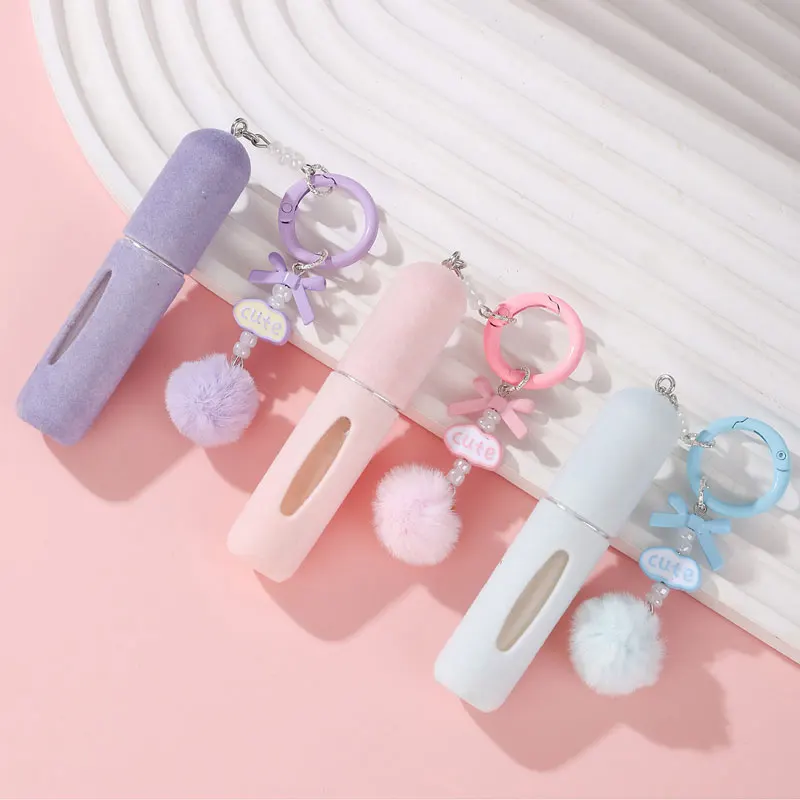 1 Plush Pendant Perfume Bottle] Cute and Portable Spray Bottle with a Visible Window Design, Suitable for Holding Perfume Bottles, Bags, and Pendants
