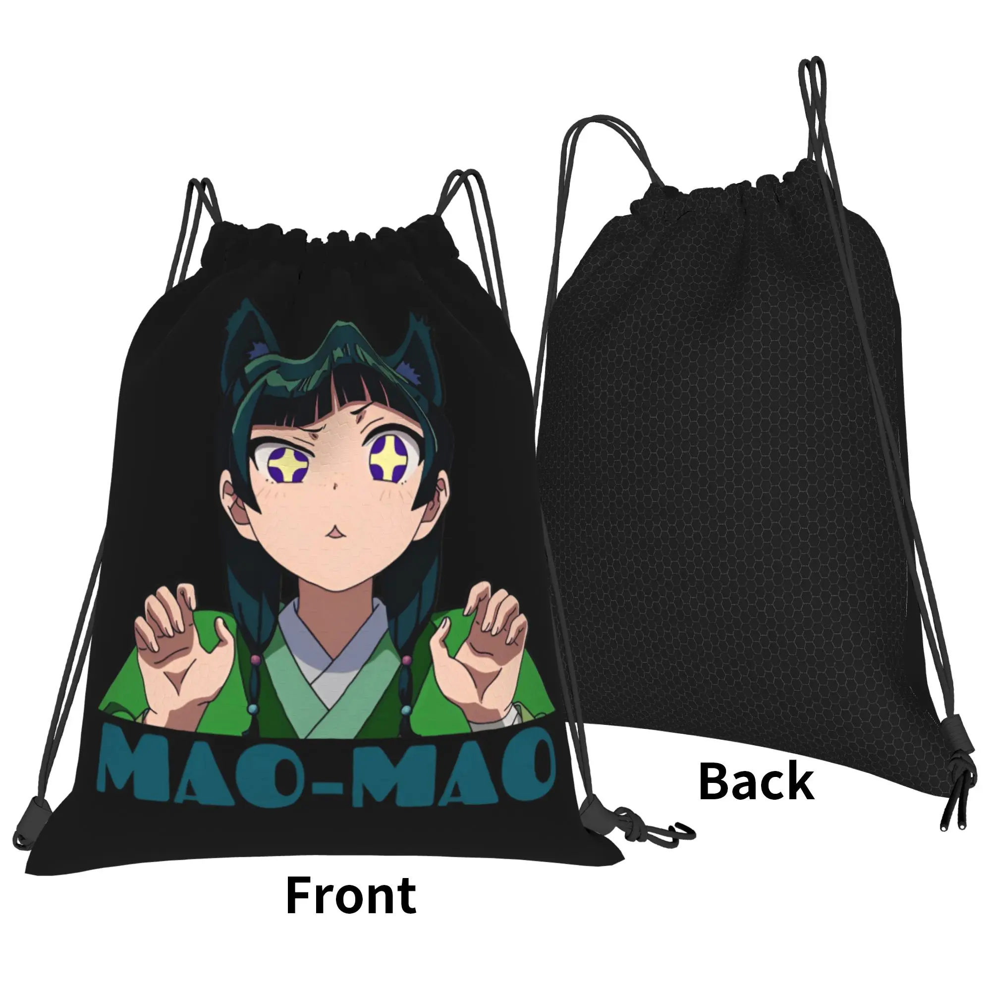 Drawstring Bag Cartoon Maomao Backpack Japan Folding Folding Travel Sackpack String Bags For Women