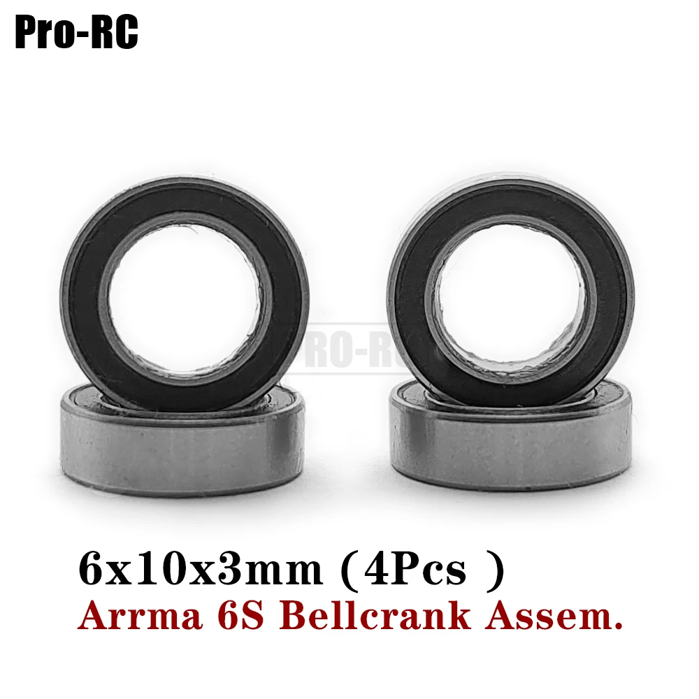 6x10x3mm Steering Bearing Upgrade Bellcrank Assembly (4-pack) for 1/7 1/8 Arrma 6S Kraton Outcast Talion Typhon Mojave Fireteam