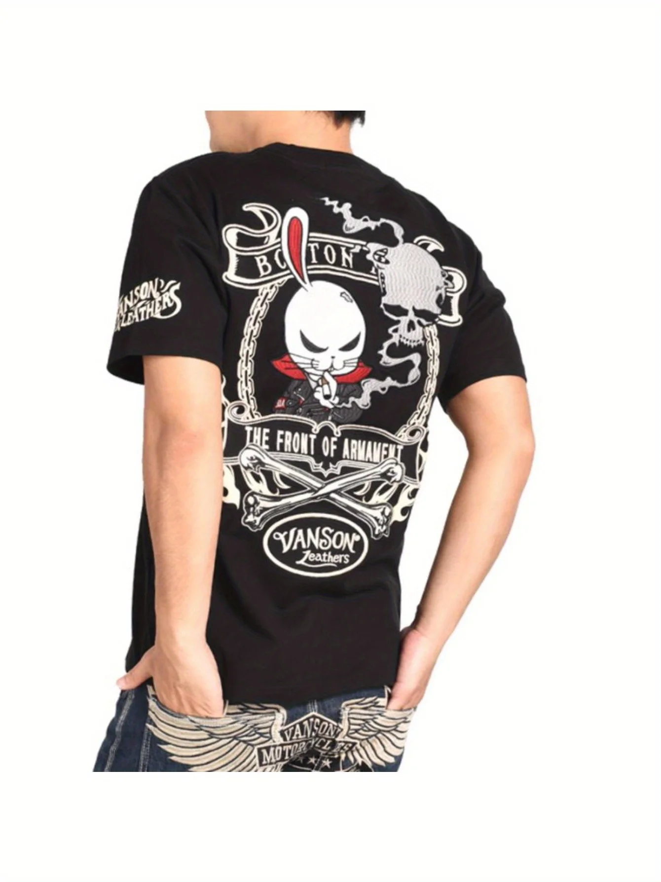 

Футболка VANSON VANSON × closeworst collaboration t.f.o.a Armed Front Smoked deslate Мужская и женская футболка с короткими рукавами и принтом