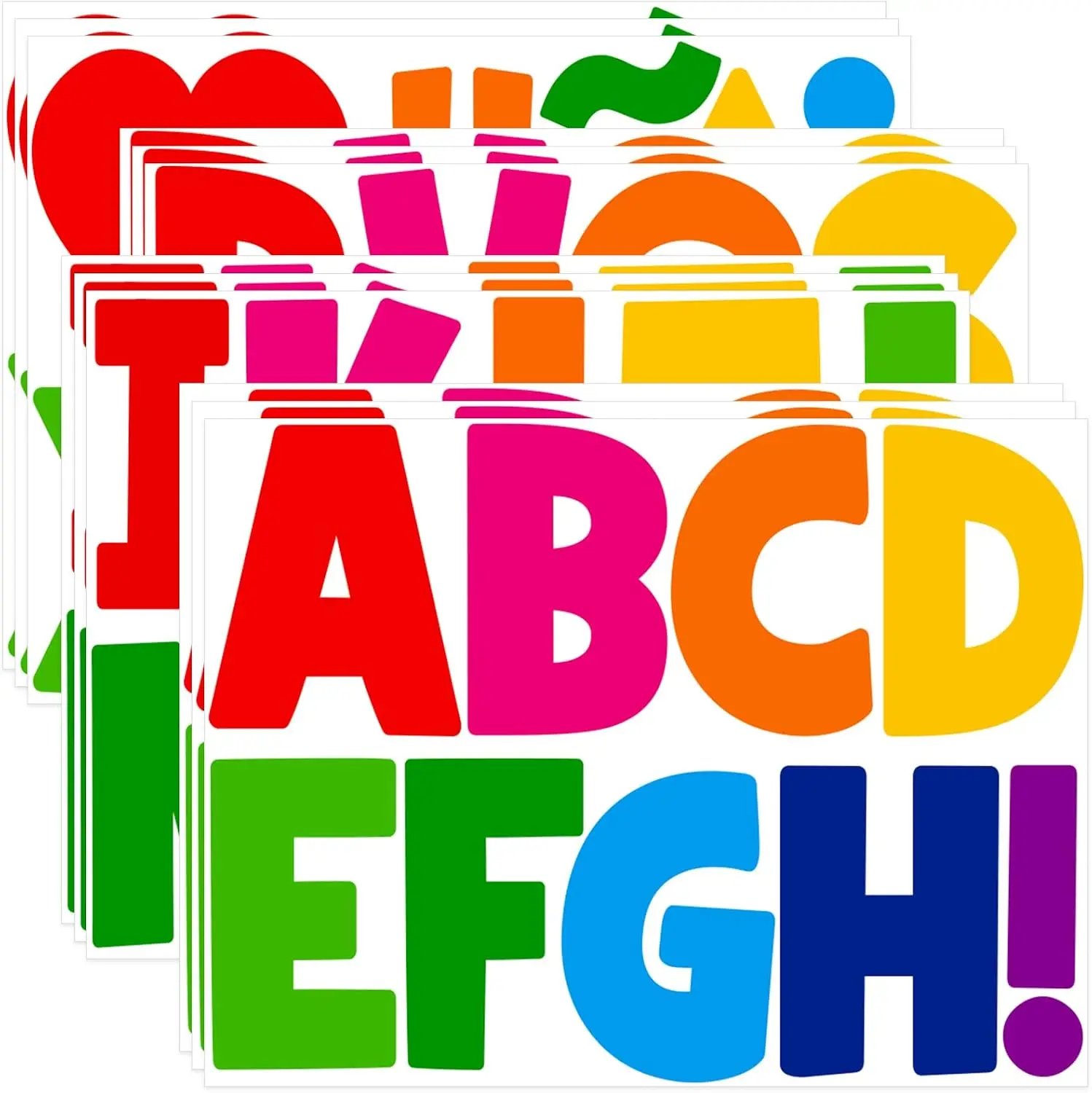 20 Sheets 3 Inch Colorful  Letter Stickers,  Self‑Adhesive Vinyl Alphabet Stickers for Bulletin Board, Poster, Mailbox, Signs