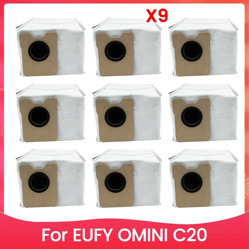 

9 шт. пылесборник для робота-пылесоса Eufy C20 Omni, сменные аксессуары для мешков для пыли большой емкости-AA68