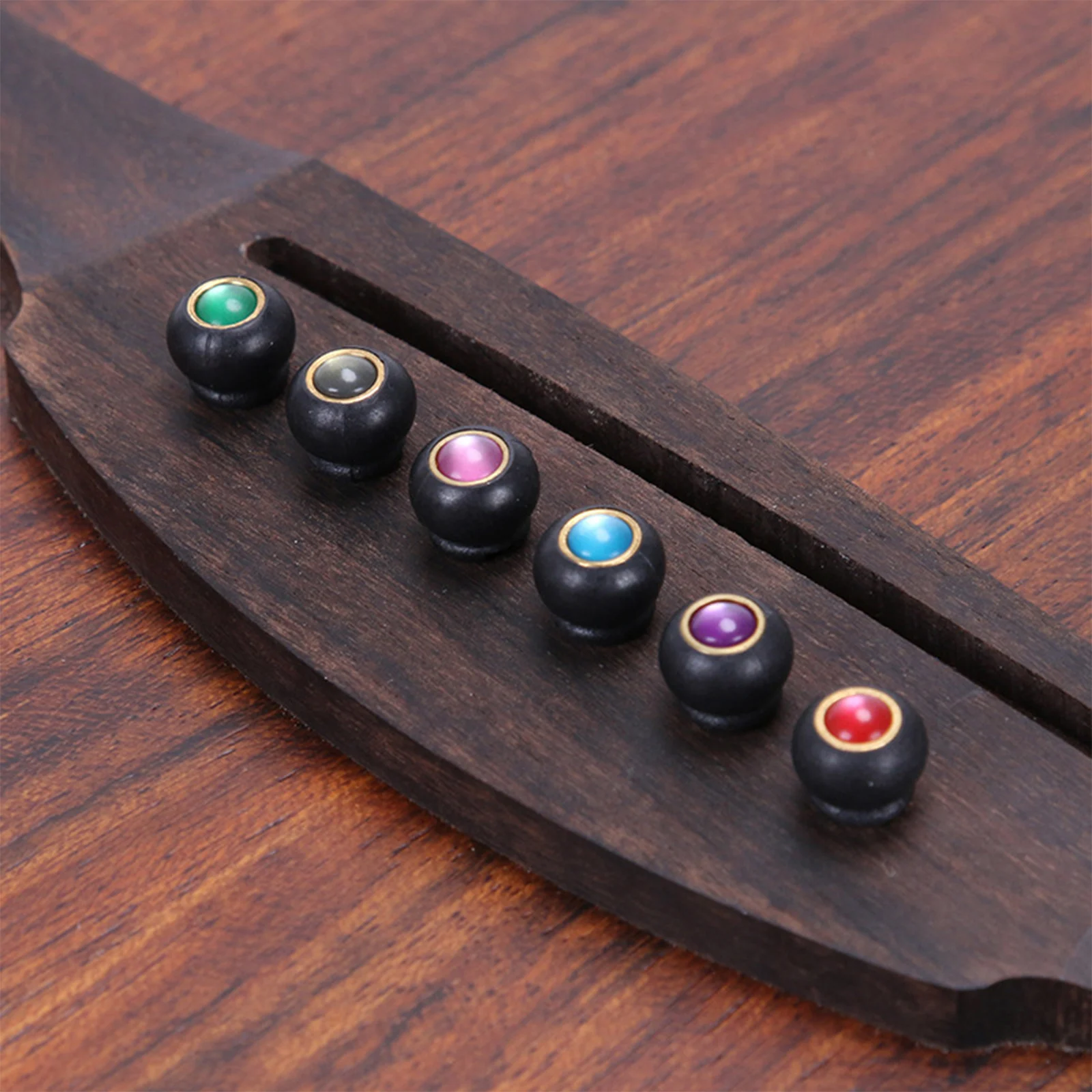 

6 Pcs String Cone Acoustic Guitar Accessories Bridge Pin Key Pegs Plastic Steel Tuning