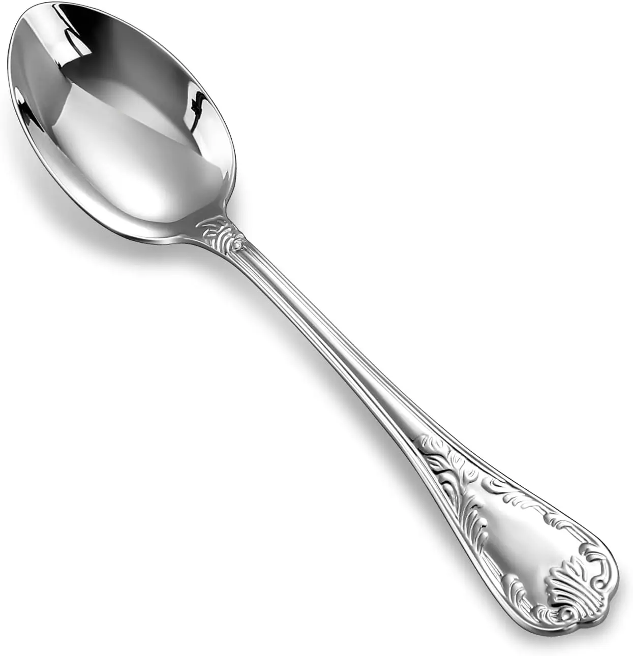 Premium Regalia 4-Piece Spoon Set 6.6-Inch – Ornate 18/10 Stainless Steel Silverware with European Luxury Handles, Dishwasher Sa