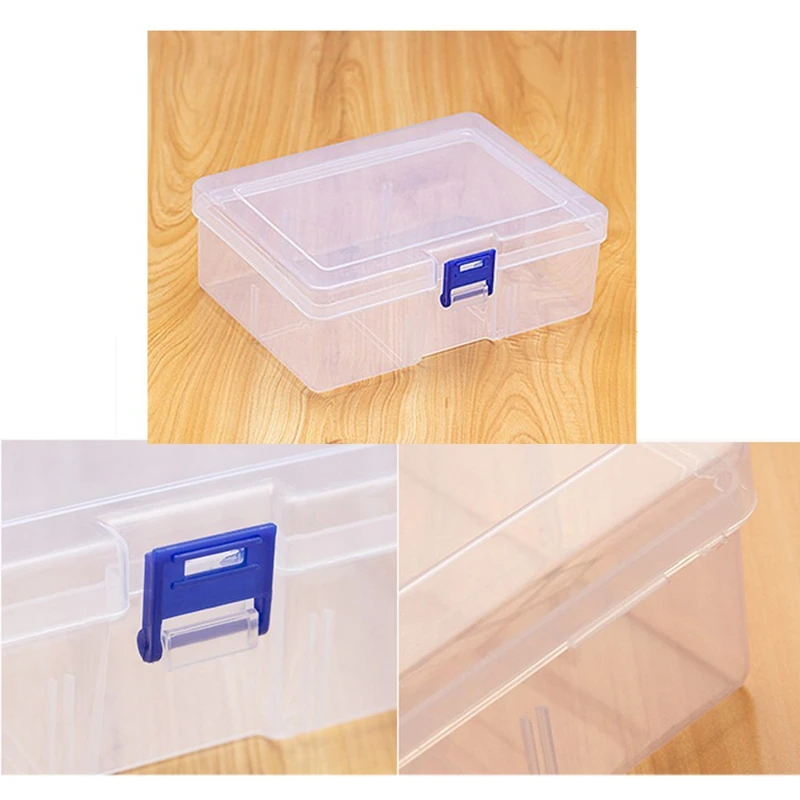 6Pcs Clear Plastic Organizer Box,Containers Storage Box With Snap-Tight Closure Latch For Jewelry Making & Sewing Crafts